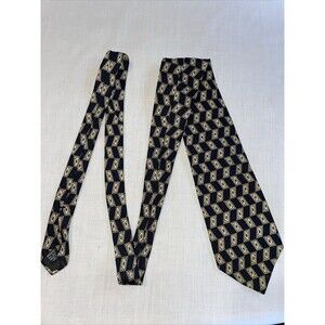 Sterling & Hunt Dress Tie Mens Size 55" Black Tan Geometric 100% Silk Designer